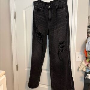 American Eagle Wide Leg Ripped Jeans